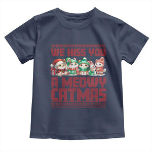 Christmas Cat Baby Shirt We Hiss You A Meowy Catmas TS09 Navy Print Your Wear