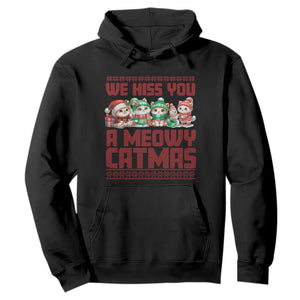 Christmas Cat Hoodie We Hiss You A Meowy Catmas TS09 Black Print Your Wear