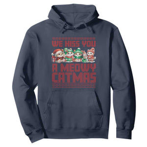 Christmas Cat Hoodie We Hiss You A Meowy Catmas TS09 Navy Print Your Wear
