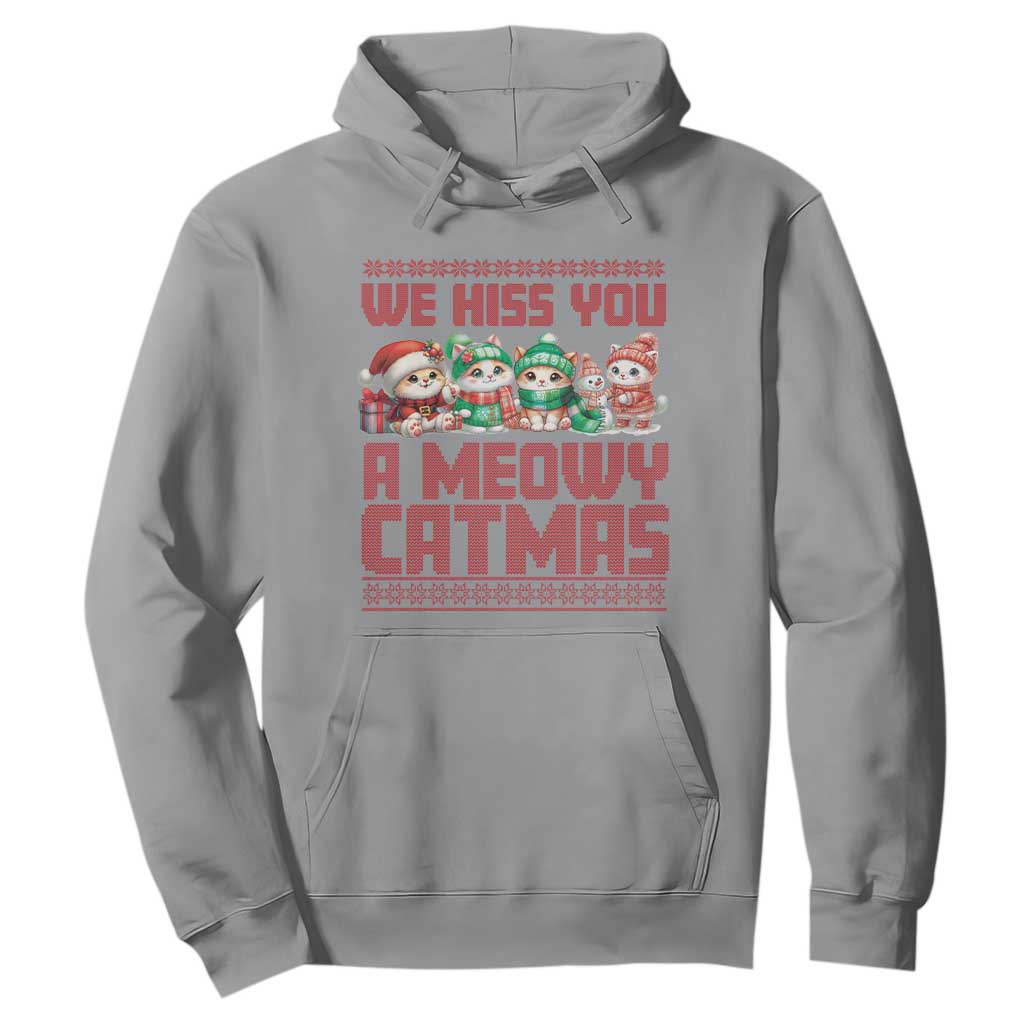 Christmas Cat Hoodie We Hiss You A Meowy Catmas TS09 Sport Gray Print Your Wear