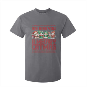 Christmas Cat T Shirt For Kid We Hiss You A Meowy Catmas TS09 Charcoal Print Your Wear