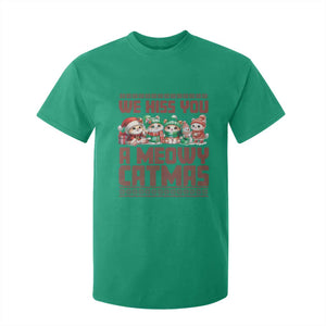 Christmas Cat T Shirt For Kid We Hiss You A Meowy Catmas TS09 Irish Green Print Your Wear