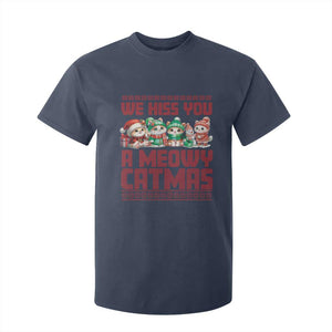 Christmas Cat T Shirt For Kid We Hiss You A Meowy Catmas TS09 Navy Print Your Wear