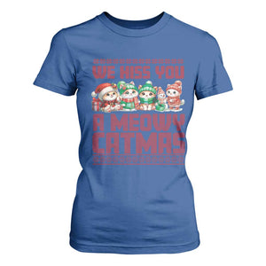 Christmas Cat T Shirt For Women We Hiss You A Meowy Catmas TS09 Royal Blue Print Your Wear