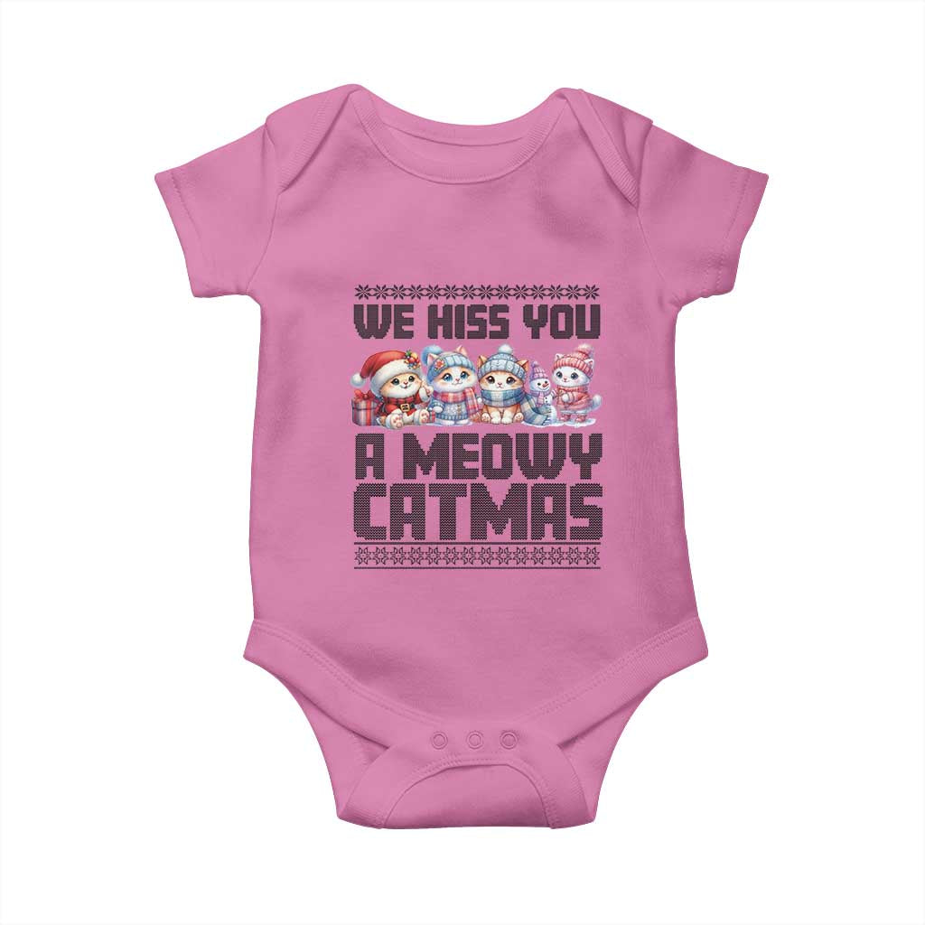 Christmas Cute Cat Baby Onesie We Hiss You A Meowy Catmas TS09 Azalea Print Your Wear