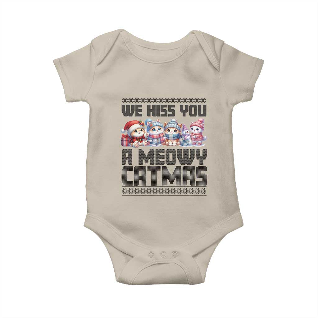 Christmas Cute Cat Baby Onesie We Hiss You A Meowy Catmas TS09 Sand Print Your Wear