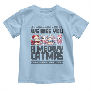Christmas Cute Cat Baby Shirt We Hiss You A Meowy Catmas TS09 Light Blue Print Your Wear