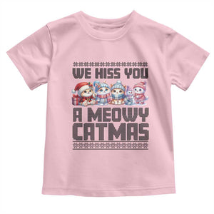 Christmas Cute Cat Baby Shirt We Hiss You A Meowy Catmas TS09 Light Pink Print Your Wear