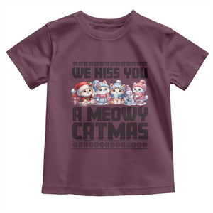 Christmas Cute Cat Baby Shirt We Hiss You A Meowy Catmas TS09 Maroon Print Your Wear