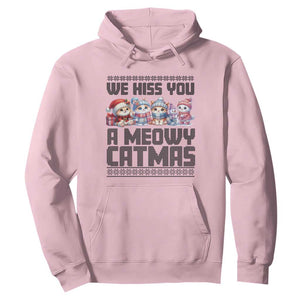 Christmas Cute Cat Hoodie We Hiss You A Meowy Catmas TS09 Light Pink Print Your Wear