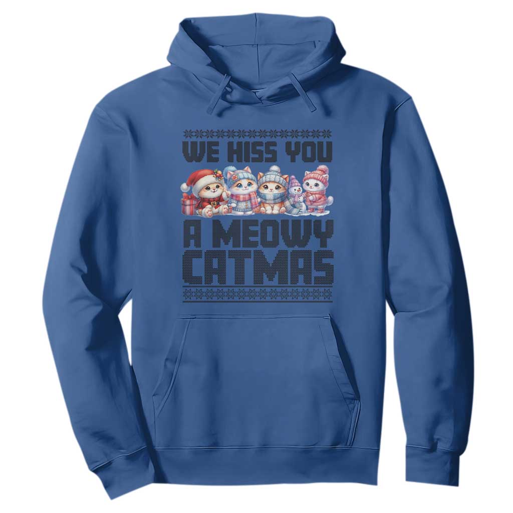 Christmas Cute Cat Hoodie We Hiss You A Meowy Catmas TS09 Royal Blue Print Your Wear