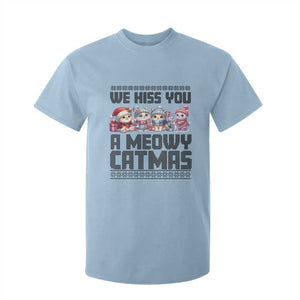 Christmas Cute Cat T Shirt For Kid We Hiss You A Meowy Catmas TS09 Light Blue Print Your Wear