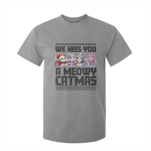 Christmas Cute Cat T Shirt For Kid We Hiss You A Meowy Catmas TS09 Sport Gray Print Your Wear