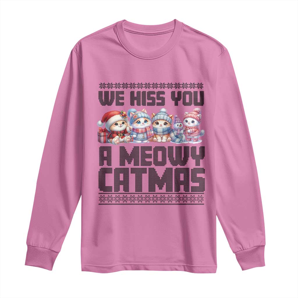 Christmas Cute Cat Long Sleeve Shirt We Hiss You A Meowy Catmas TS09 Azalea Print Your Wear