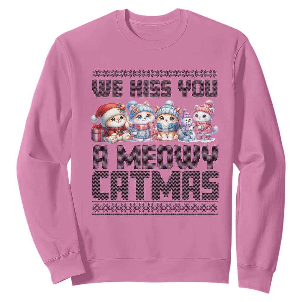 Christmas Cute Cat Sweatshirt We Hiss You A Meowy Catmas TS09 Azalea Print Your Wear