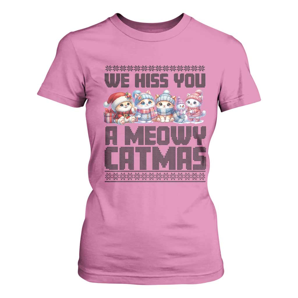 Christmas Cute Cat T Shirt For Women We Hiss You A Meowy Catmas TS09 Azalea Print Your Wear