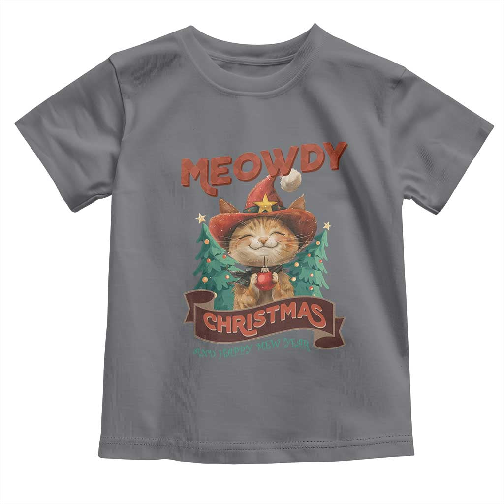 Christmas Cowboy Cat Baby Shirt Meowdy Christmas And Happy Mew Year TS09 Charcoal Print Your Wear