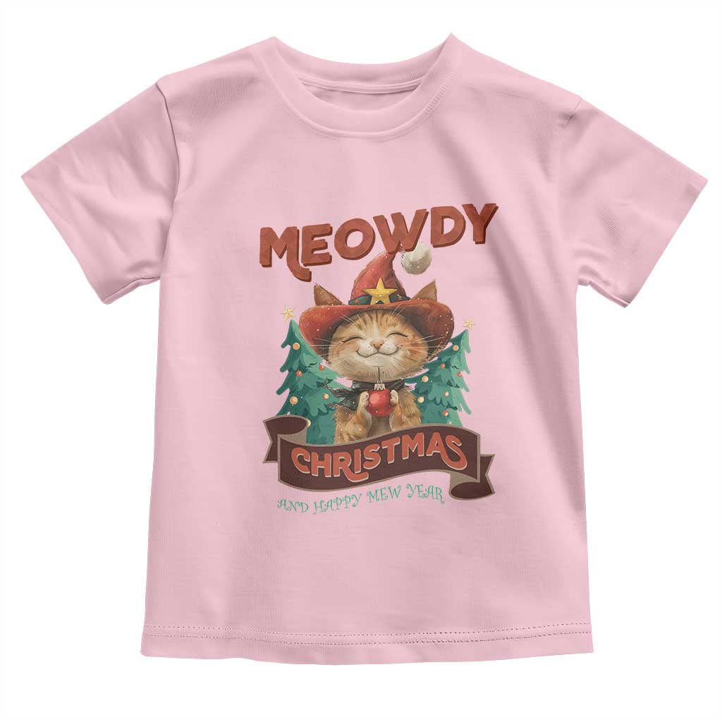 Christmas Cowboy Cat Baby Shirt Meowdy Christmas And Happy Mew Year TS09 Light Pink Print Your Wear