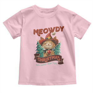 Christmas Cowboy Cat Baby Shirt Meowdy Christmas And Happy Mew Year TS09 Light Pink Print Your Wear