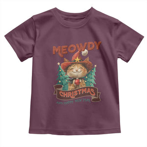Christmas Cowboy Cat Baby Shirt Meowdy Christmas And Happy Mew Year TS09 Maroon Print Your Wear