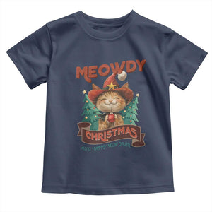 Christmas Cowboy Cat Baby Shirt Meowdy Christmas And Happy Mew Year TS09 Navy Print Your Wear