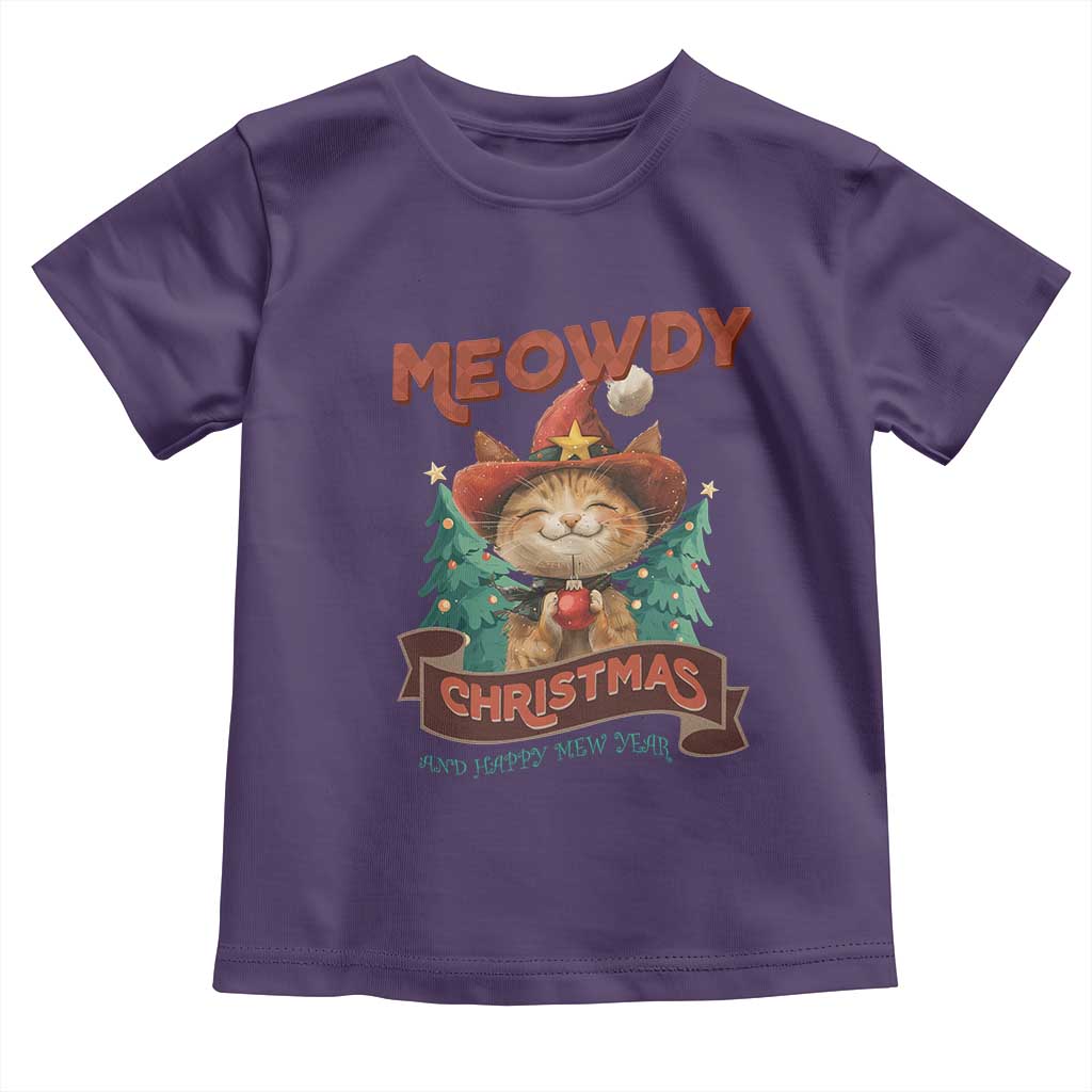 Christmas Cowboy Cat Baby Shirt Meowdy Christmas And Happy Mew Year TS09 Purple Print Your Wear