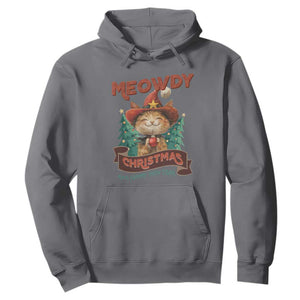 Christmas Cowboy Cat Hoodie Meowdy Christmas And Happy Mew Year TS09 Charcoal Print Your Wear