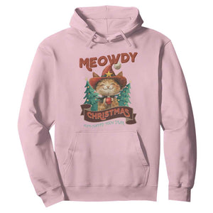 Christmas Cowboy Cat Hoodie Meowdy Christmas And Happy Mew Year TS09 Light Pink Print Your Wear