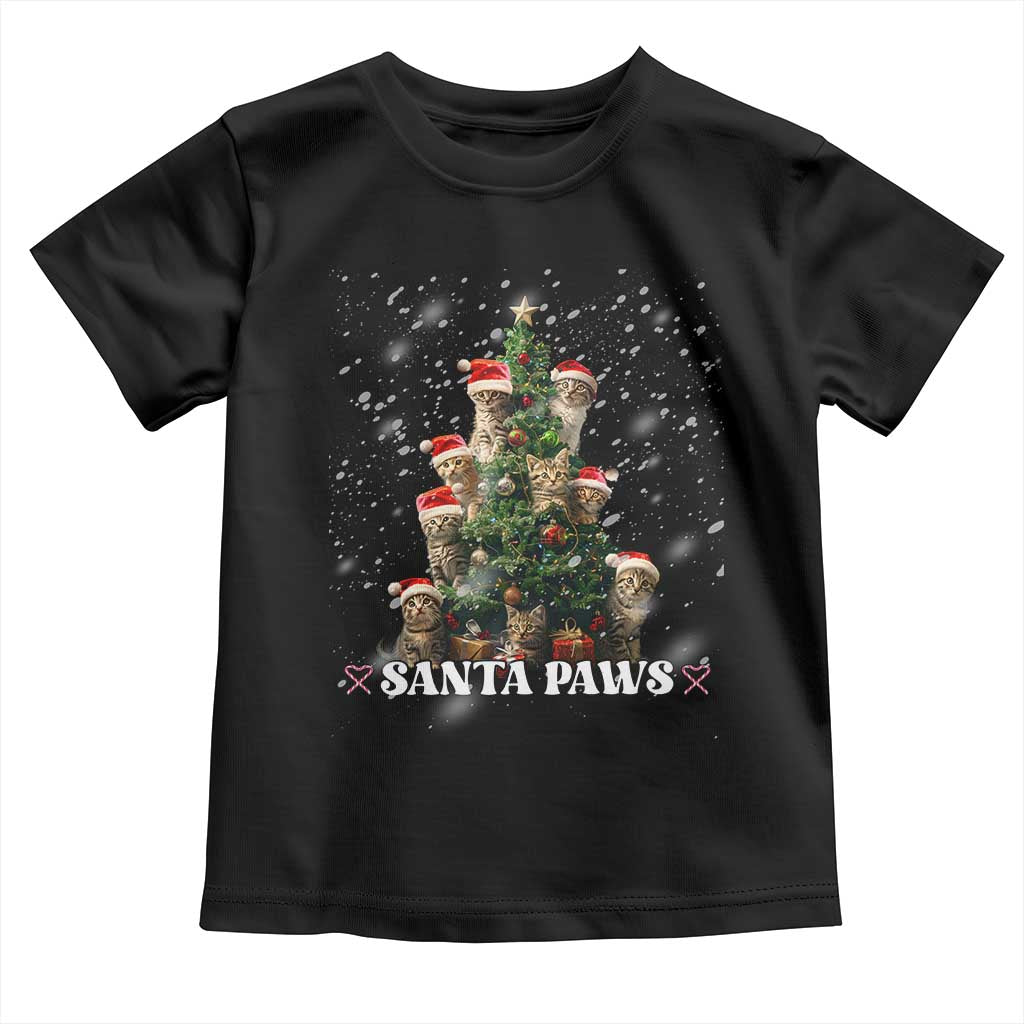 Christmas Cat Baby Shirt Santa Paw And Claw Cats Xmas Tree TS09 Black Print Your Wear