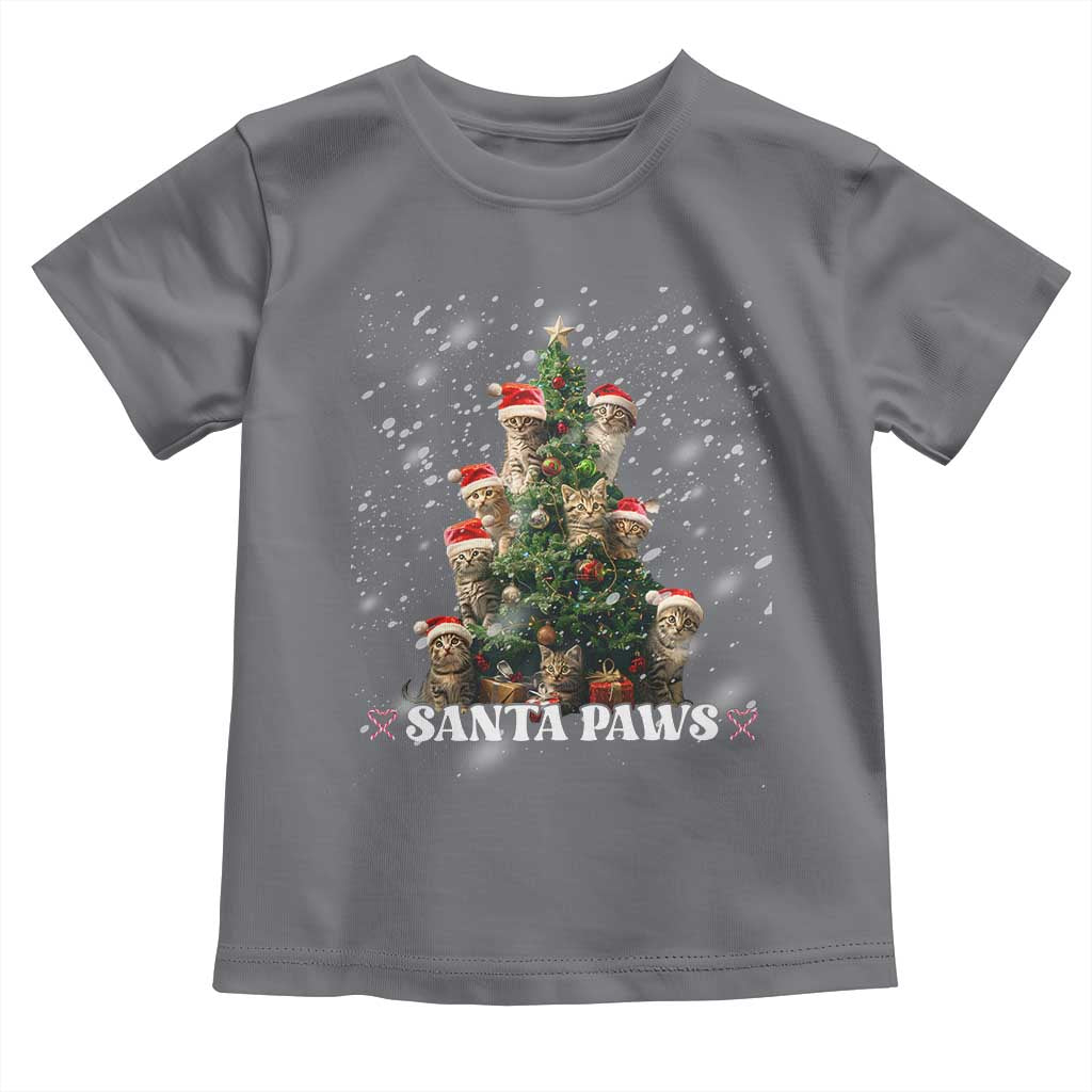Christmas Cat Baby Shirt Santa Paw And Claw Cats Xmas Tree TS09 Charcoal Print Your Wear