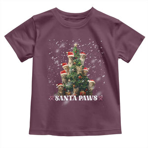 Christmas Cat Baby Shirt Santa Paw And Claw Cats Xmas Tree TS09 Maroon Print Your Wear