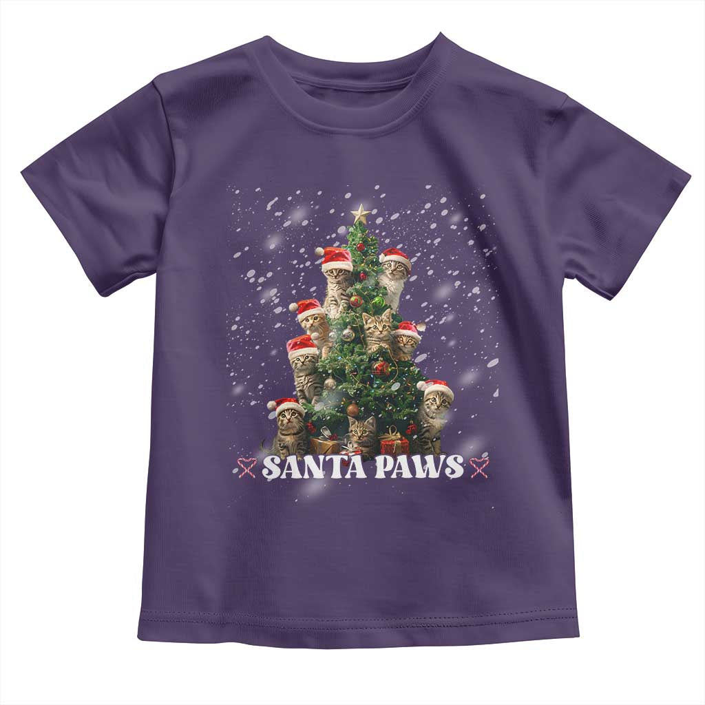 Christmas Cat Baby Shirt Santa Paw And Claw Cats Xmas Tree TS09 Purple Print Your Wear