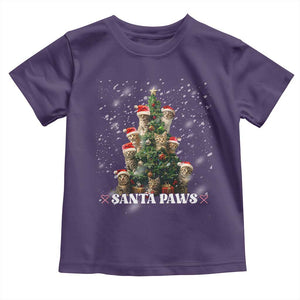 Christmas Cat Baby Shirt Santa Paw And Claw Cats Xmas Tree TS09 Purple Print Your Wear