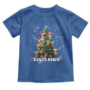 Christmas Cat Baby Shirt Santa Paw And Claw Cats Xmas Tree TS09 Royal Blue Print Your Wear