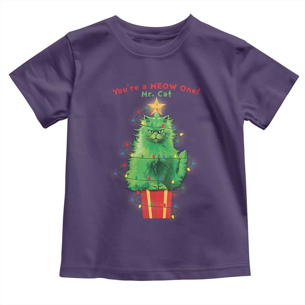 Funny Christmas Cat Baby Shirt You Are A Meow One Mr. Cat Green Cat TS09 Purple Print Your Wear