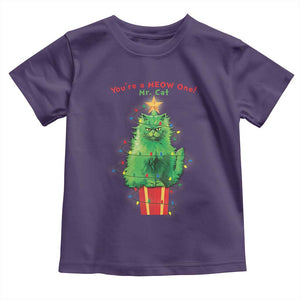 Funny Christmas Cat Baby Shirt You Are A Meow One Mr. Cat Green Cat TS09 Purple Print Your Wear