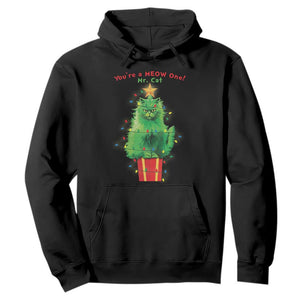 Funny Christmas Cat Hoodie You Are A Meow One Mr. Cat Green Cat TS09 Black Print Your Wear
