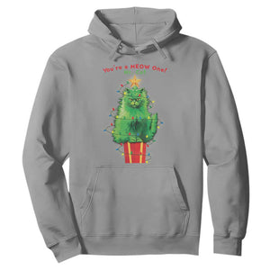 Funny Christmas Cat Hoodie You Are A Meow One Mr. Cat Green Cat TS09 Sport Gray Print Your Wear