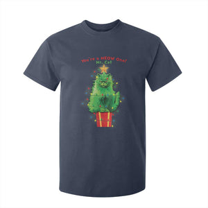 Funny Christmas Cat T Shirt For Kid You Are A Meow One Mr. Cat Green Cat TS09 Navy Print Your Wear
