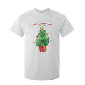 Funny Christmas Cat T Shirt For Kid You Are A Meow One Mr. Cat Green Cat TS09 White Print Your Wear