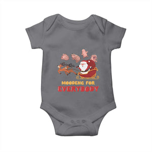 Funny Christmas Moo Deng For Everyone Baby Onesie Cute Baby Hippo Santa Reindeer TS09 Charcoal Print Your Wear