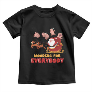 Funny Christmas Moo Deng For Everyone Baby Shirt Cute Baby Hippo Santa Reindeer TS09 Black Print Your Wear