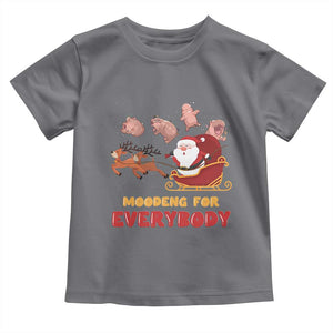 Funny Christmas Moo Deng For Everyone Baby Shirt Cute Baby Hippo Santa Reindeer TS09 Charcoal Print Your Wear