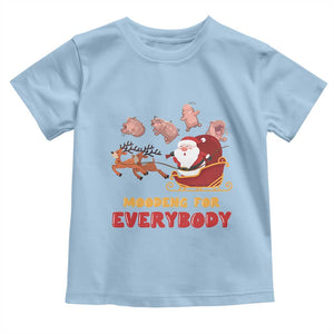 Funny Christmas Moo Deng For Everyone Baby Shirt Cute Baby Hippo Santa Reindeer TS09 Light Blue Print Your Wear