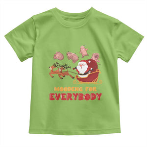 Funny Christmas Moo Deng For Everyone Baby Shirt Cute Baby Hippo Santa Reindeer TS09 Lime Print Your Wear