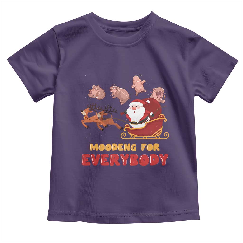Funny Christmas Moo Deng For Everyone Baby Shirt Cute Baby Hippo Santa Reindeer TS09 Purple Print Your Wear
