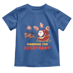Funny Christmas Moo Deng For Everyone Baby Shirt Cute Baby Hippo Santa Reindeer TS09 Royal Blue Print Your Wear