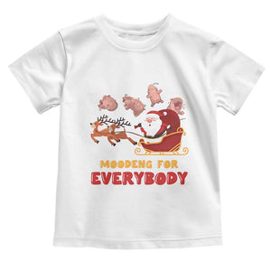 Funny Christmas Moo Deng For Everyone Baby Shirt Cute Baby Hippo Santa Reindeer TS09 White Print Your Wear