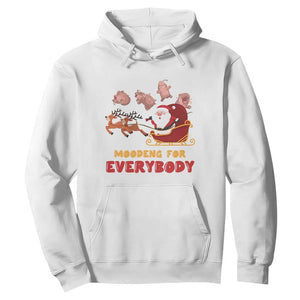 Funny Christmas Moo Deng For Everyone Hoodie Cute Baby Hippo Santa Reindeer TS09 White Print Your Wear