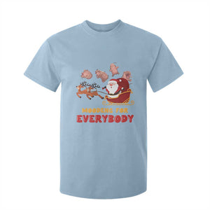 Funny Christmas Moo Deng For Everyone T Shirt For Kid Cute Baby Hippo Santa Reindeer TS09 Light Blue Print Your Wear